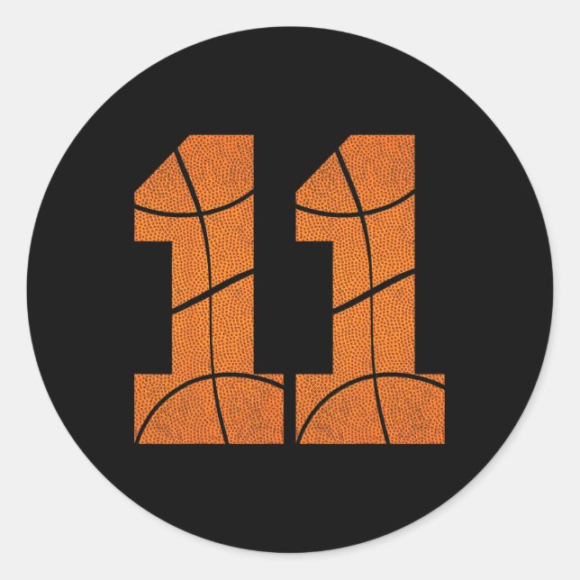 Sticker Rond 11e anniversaire Basketball Garçons Enfants (Devant)