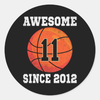Sticker Rond 11e Anniversaire de basket-ball Lover 11 ans Vinta