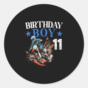 Sticker Rond 11e anniversaire Dirt Bike Motocross 11 ans B-da