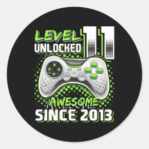 Sticker Rond 11e Anniversaire Joueur 11 Anniversaire Amusant An