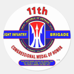 STICKER ROND 11E BRIGADE D'INFANTERIE LUMINEUSE VIETNAM