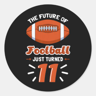 Sticker Rond 11e Football Joueur de fête d'anniversaire Sports