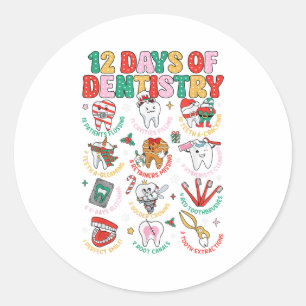 Sticker Rond 12 Jours De Dentistesse Noël Escadrille Dentaire D