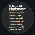 Sticker Rond 12 Jours de Pharmacie Funny Christmas Pharmacist T<br><div class="desc">Chemise pour la pharmacie, cadeau pour la pharmacie, chemise de vie pour la pharmacie, chemise de technicien en pharmacie, Peace Love Pharmacy est un cadeau parfait pour le pharmacien, travailleur essentiel, travailleur de la santé, infirmier médecin, héros de première ligne, travailleur médical. Le design de nouveauté des techniciens en pharmacie...</div>