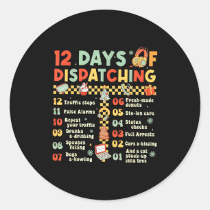 Sticker Rond 12 Jours d'expédition Drôle de répartiteur 911 du 