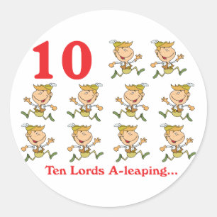 Sticker Rond 12 jours dix seigneurs sautant