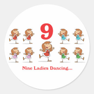 Sticker Rond 12 jours neuf dames dansant