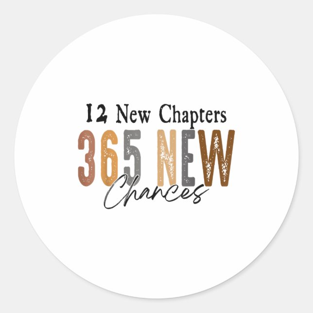 Sticker Rond 12 New Chapters 365 New Chances Family  (Devant)
