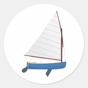 Sticker Rond 12 Pied Voile Dinghy