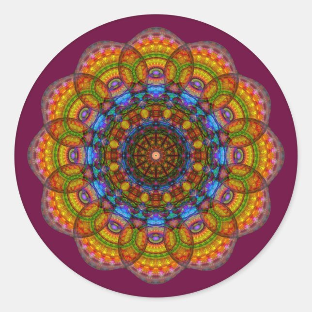 Sticker Rond 12 Yeux Mandala (Devant)