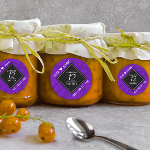 Sticker Rond 12ème anniversaire de la Mariage de soie