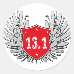 Sticker Rond 13,1 Bouclier de semi-marathon