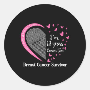Sticker Rond 13 ans Cancer Sans cancer du sein Cancer Survivant