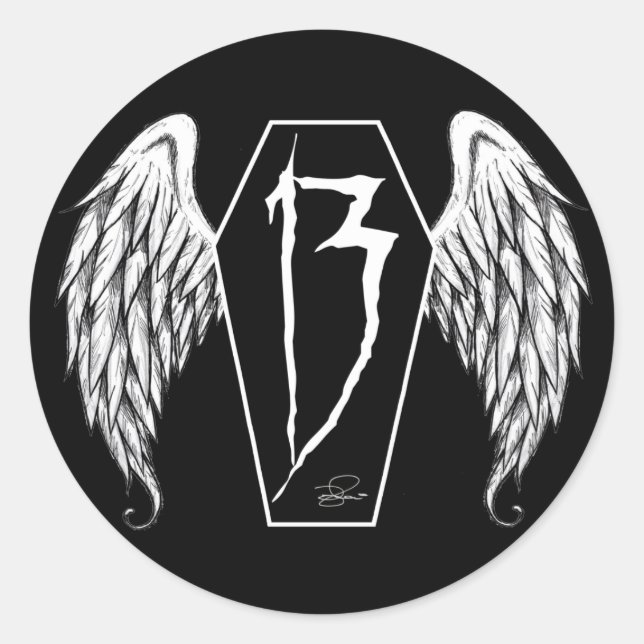 Sticker Rond 13 cercueils (Devant)