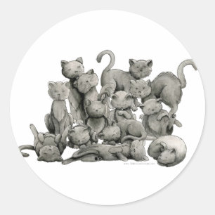 Sticker Rond 13 Chats noirs chanceux