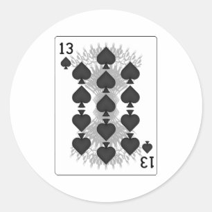 Sticker Rond 13 de pique : Carte de jeu :