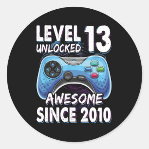 Sticker Rond 13Ans Anniversaire Son Gamer 13Ème 13