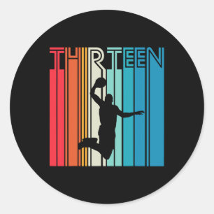 Sticker Rond 13e Anniversaire Basketball Lover Don 13 Ans R