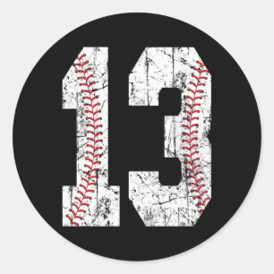 Sticker Rond 13E Baseball 13 Troisième