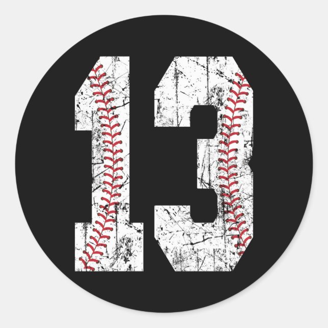 Sticker Rond 13E Baseball 13 Troisième (Devant)
