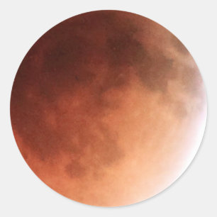 Sticker Rond 14) 1h07 du matin total d'éclipse lunaire (le 15