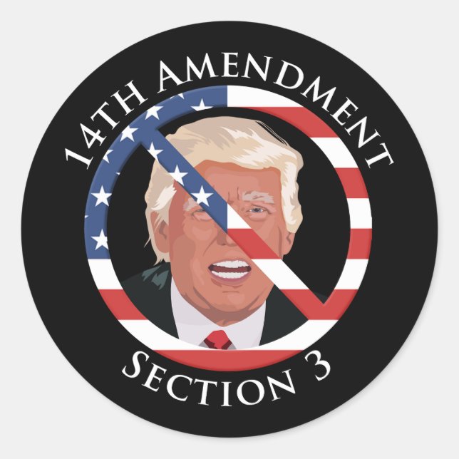Sticker Rond 14e amendement anti-Trump (Devant)