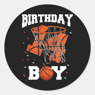 Sticker Rond 14e anniversaire Basketball enfants