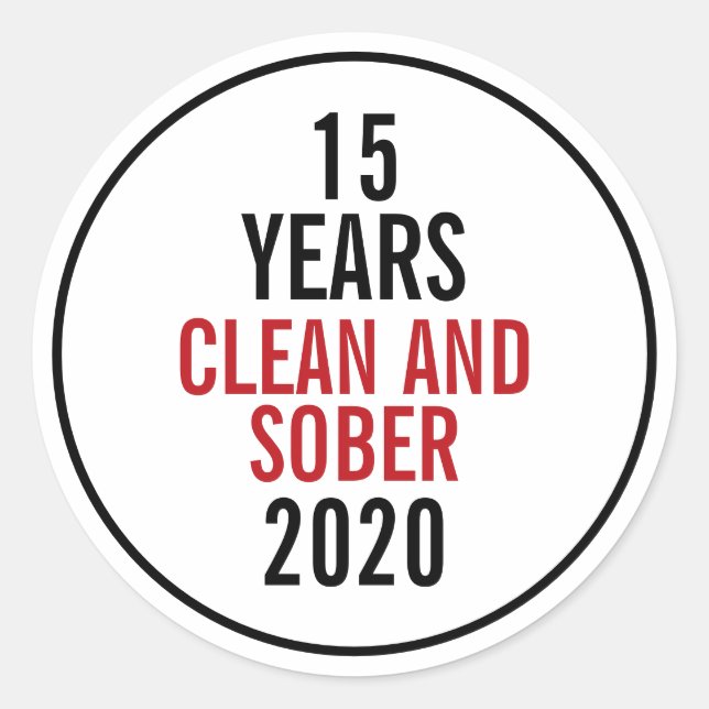 Sticker Rond 15 ans de propreté et de sobriété 2020 (Devant)