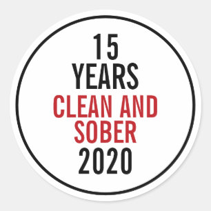 Sticker Rond 15 ans de propreté et de sobriété 2020