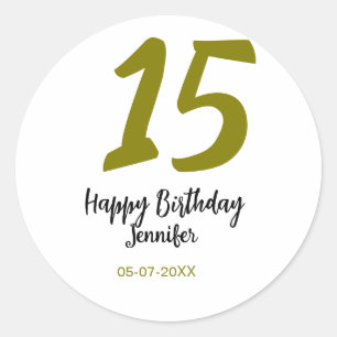 Sticker Rond 15e anniversaire quiencenera ajouter date année or