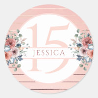 15e (ou autre) Anniversaire Bleu et or Rose Floral