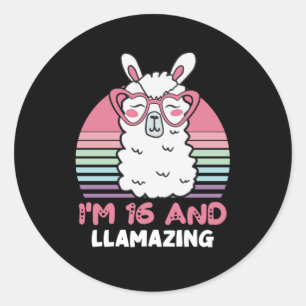Sticker Rond 16 Ans Anniversaire Llamazing 16e Anniversaire Lla