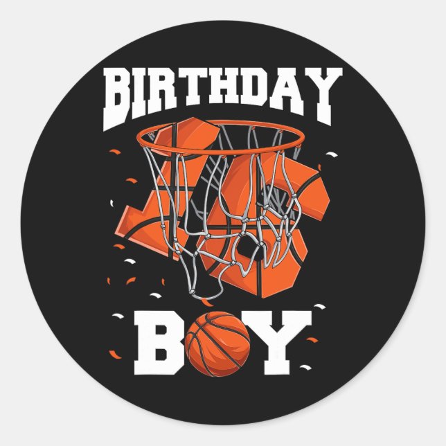 Sticker Rond 16e anniversaire Basketball enfants1 (Devant)