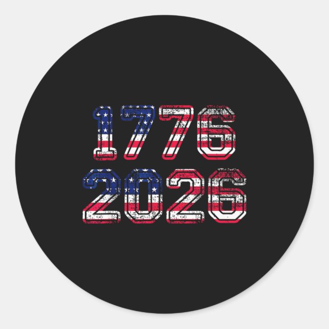 Sticker Rond 1776-2026 250th Birthday American Flag Eagle Shirt (Devant)