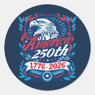 Sticker Rond 1776-2026 États-Unis 250e anniversaire Vintage pat