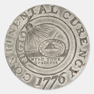 Sticker Rond 1776 monnaie continentale pièce de monnaie de la r
