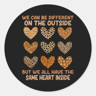 Sticker Rond 17e Mois de l'histoire des Noirs Même coeur à l'in