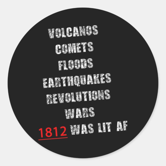 Sticker Rond 1812 America War New Madrid Earthquake Comet Mud F (Devant)