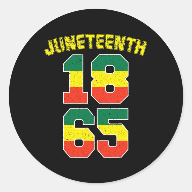 Sticker Rond 1865, 1865 Ancêtres Black Pride African Amer (Devant)