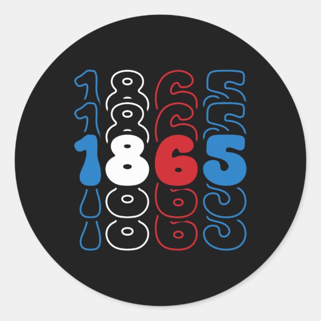 Sticker Rond 1865 Couleurs du drapeau rouge blanc (Devant)