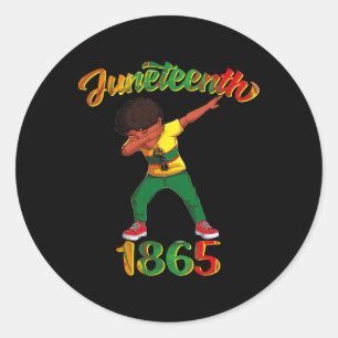 Sticker Rond 1865 Dab Black Boy Peau Brown Afro Amer
