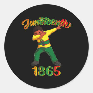Sticker Rond 1865 Dab Black Man Peau Brown Afro Amer