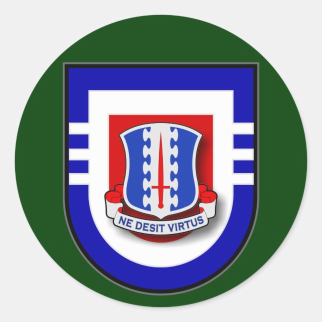 Sticker Rond 187e Régiment d'infanterie - Flash du 3e Bataillon (Devant)