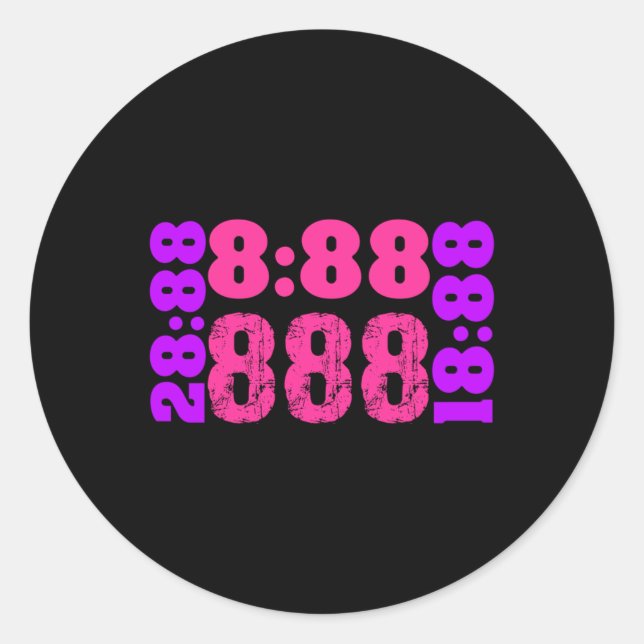 Sticker Rond 1888.888 Numéros d'ange 888 (Devant)