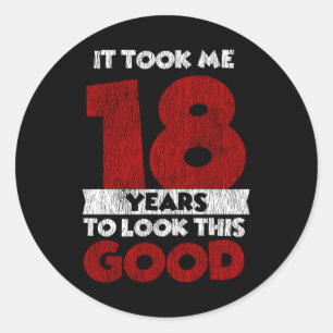 Sticker Rond 18 ans Joyeux Anniversaire M'a Fait Paraître Beau