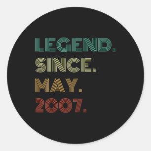 Sticker Rond 18 Ans Légende depuis mai 2007 18ème anniversaire