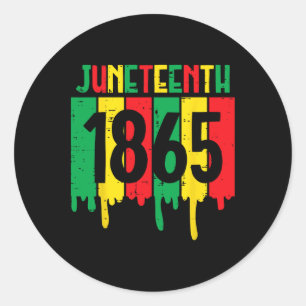 Sticker Rond 18 juin 1865 Drip African American Men Femmes Ki