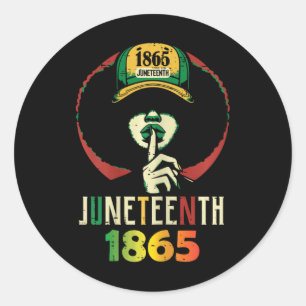 Sticker Rond 18 juin 1865 Femme Noire Africaine 19 juin Femme