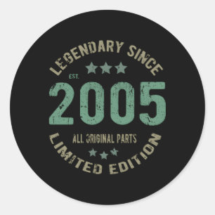 Sticker Rond 18 Légende Anniversaire Depuis 2005 18E