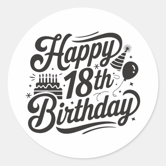 Sticker Rond 18e anniversaire (Devant)